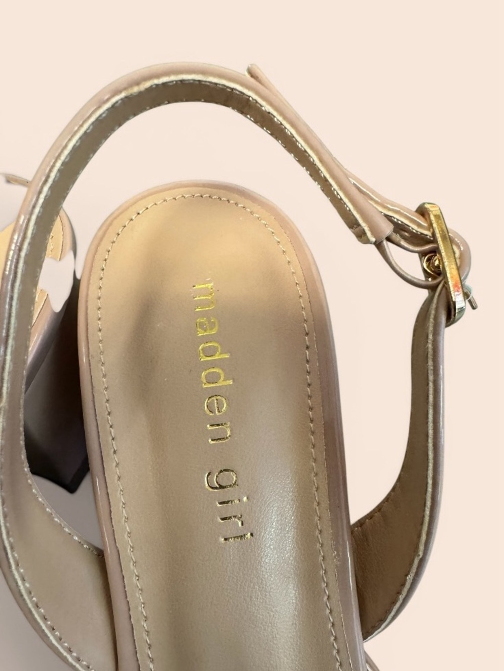 Madden Girl Novvaa Slingback Back Block Heel Blush Patent Size 7 - Picture 7 of 16